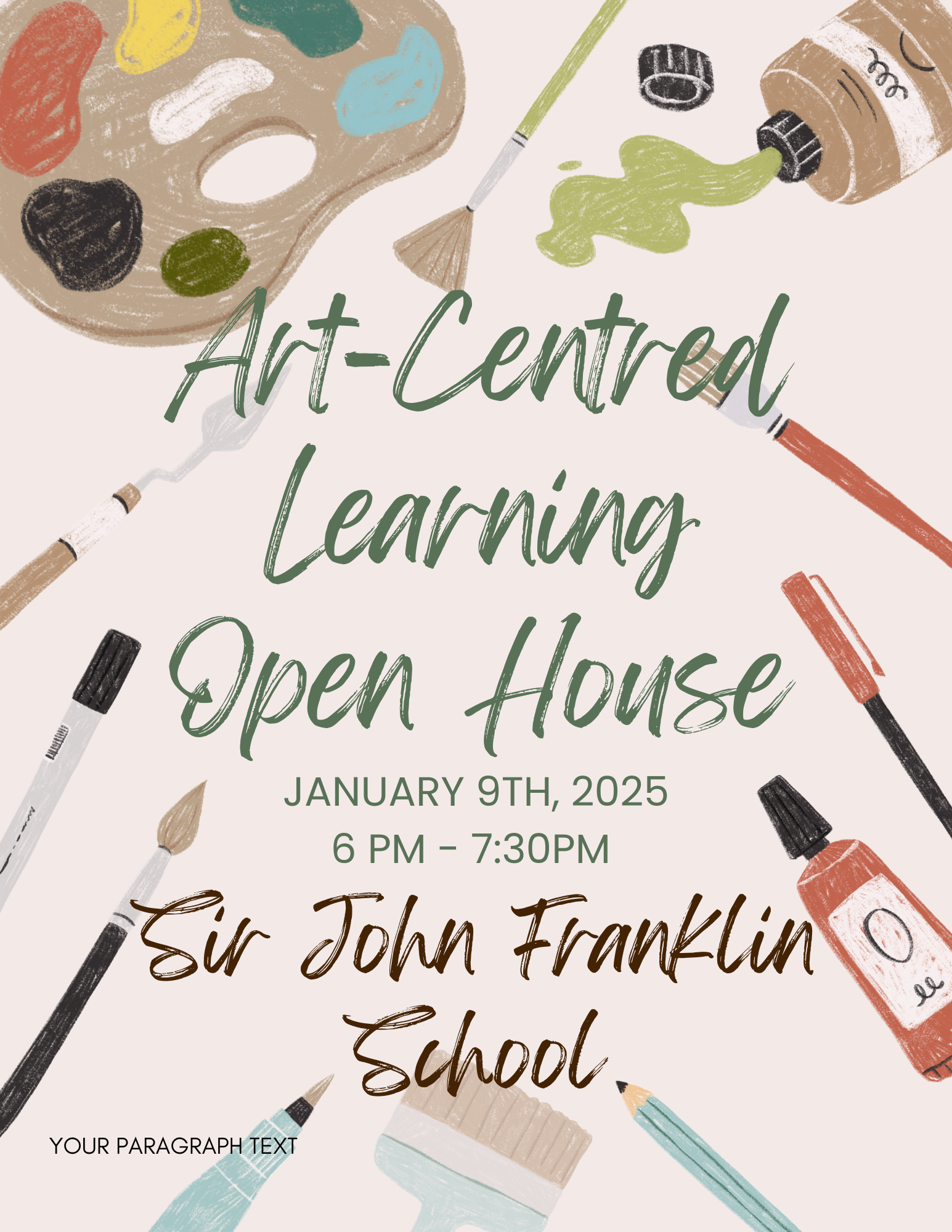 Brown Abstract Shapes Grand Opening Invitation Flyer